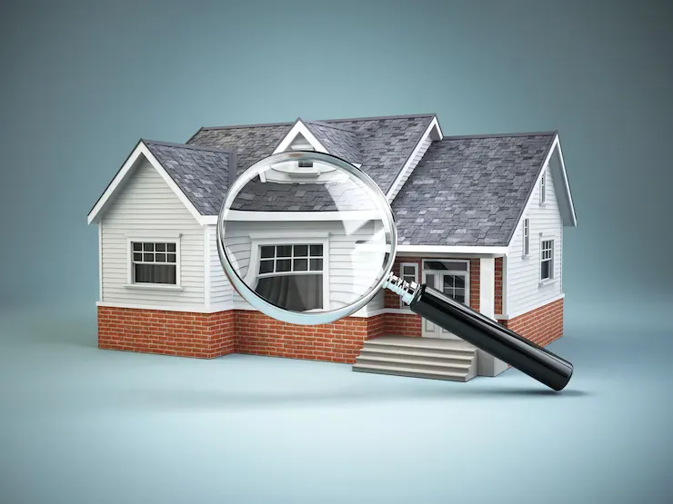 house-loupe-magnifying-glass-real-estate-searching-concept 3d